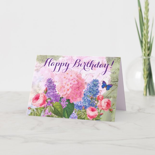Bonne carte de voeux Anniversaire Redoute Flower (Devant)