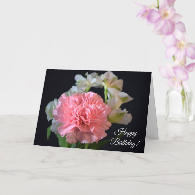 Bonne carte de voeux Anniversaire rose (Orchidée)