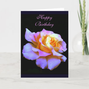 Bonne carte de voeux Anniversaire rose Rose