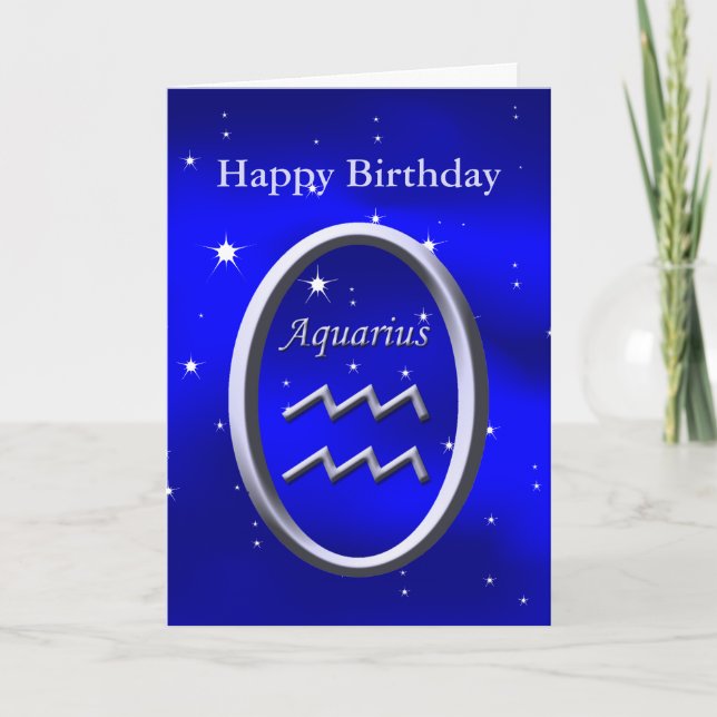Bonne carte de voeux Aquarius anniversaire (Devant)