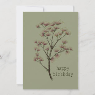 Bonne carte de voeux d'anniversaire botanique