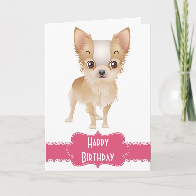 Bonne carte de voeux d'anniversaire Chihuahua Chio (Devant)