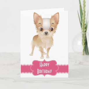 Bonne carte de voeux d'anniversaire Chihuahua Chio