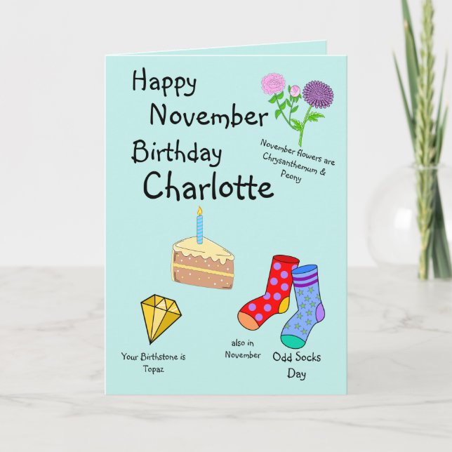 Bonne carte de voeux d'anniversaire de novembre (Devant)