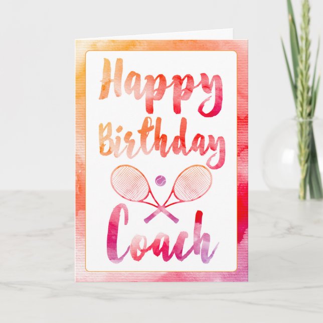 Bonne carte de voeux d'anniversaire de Tennis Coac (Devant)