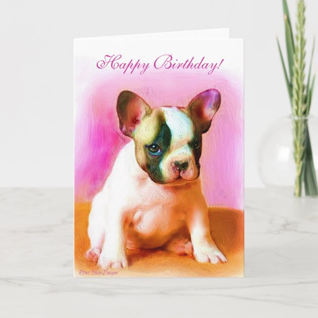 Bonne carte de voeux d'anniversaire French Bulldog (Devant)