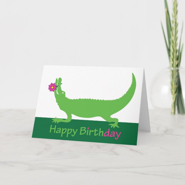 Bonne carte de voeux d'anniversaire Gator (Devant)