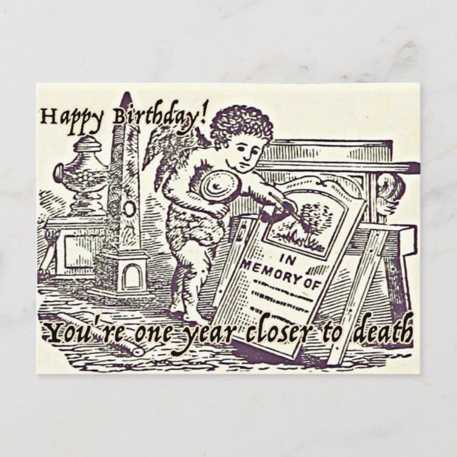Bonne carte de voeux d'anniversaire Humour foncé d (Devant)