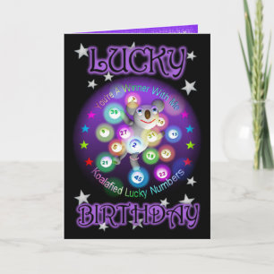 Bonne carte de voeux d'anniversaire Lucky Lottery