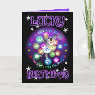 Bonne carte de voeux d'anniversaire Lucky Lottery