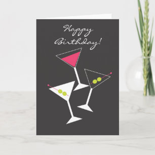 Bonne carte de voeux d'anniversaire Martini Glass