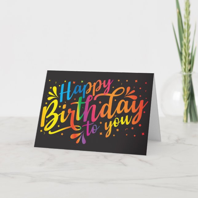 Bonne carte de voeux d'anniversaire pliée (Devant)
