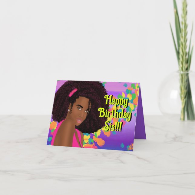 Bonne carte de voeux d'anniversaire Sis pliée (Devant)