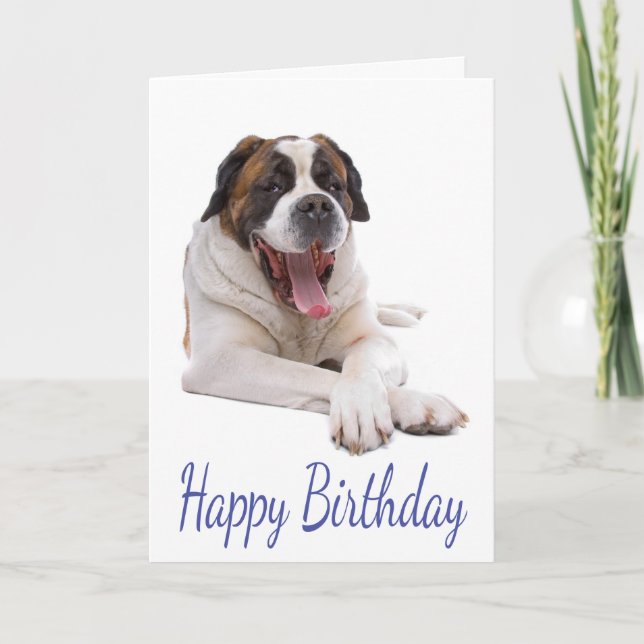Bonne carte de voeux d'anniversaire St Bernard Chi (Devant)