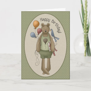Bonne carte de voeux d'anniversaire Teddy Bear