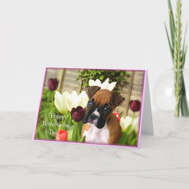 Bonne carte de voeux de boxer de jour de belle-mèr (Devant)