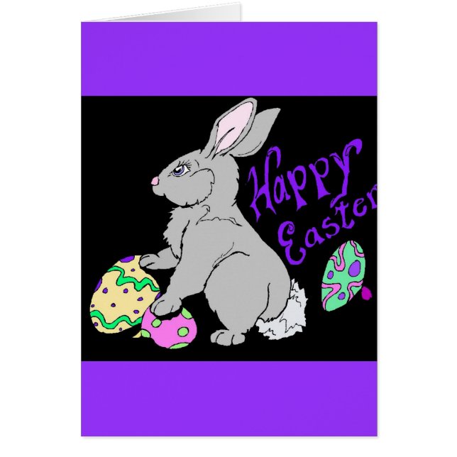 Bonne carte de voeux de lapin de Pâques (Devant)