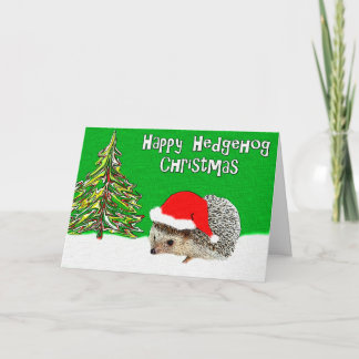 Bonne carte de voeux de Noël Happy Hedgehog