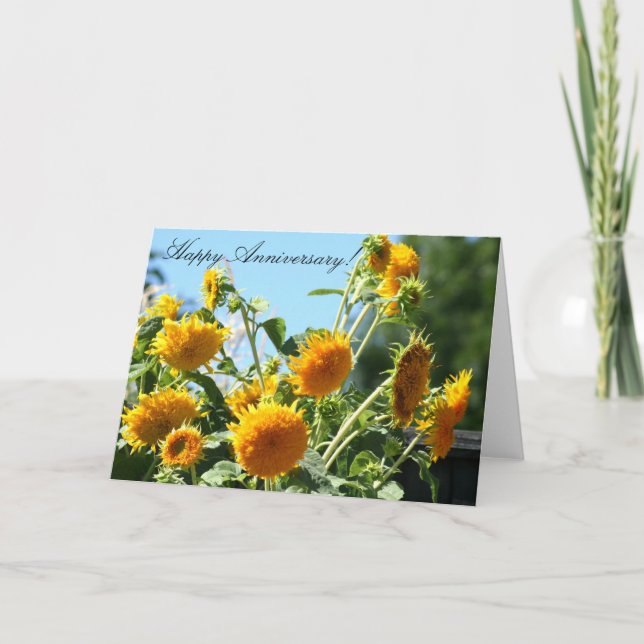 Bonne carte de voeux de tournesol anniversaire (Devant)