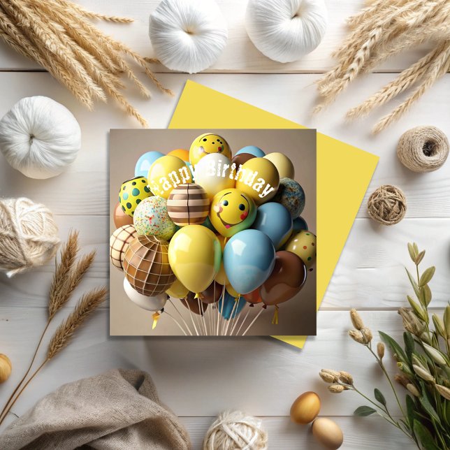 Bonne carte de voeux des ballons d'anniversaire (Créateur téléchargé)
