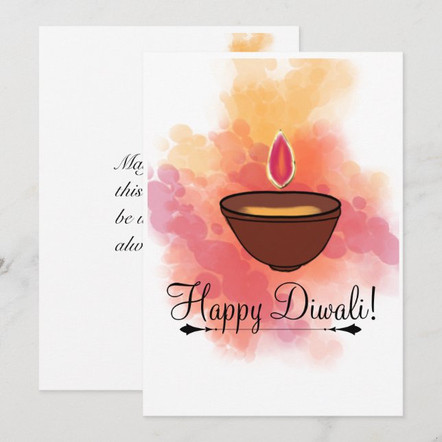 Bonne carte de voeux Diwali (Devant / Derrière)