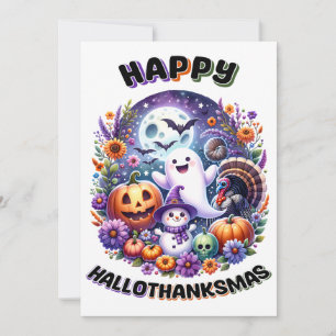 Bonne carte de voeux HalloThanksMas 5x7