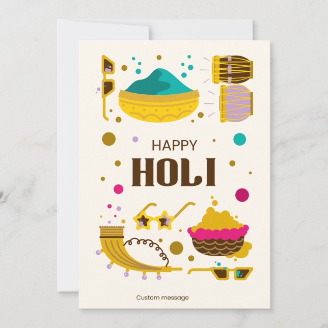 Bonne carte de voeux Holi! (Devant)