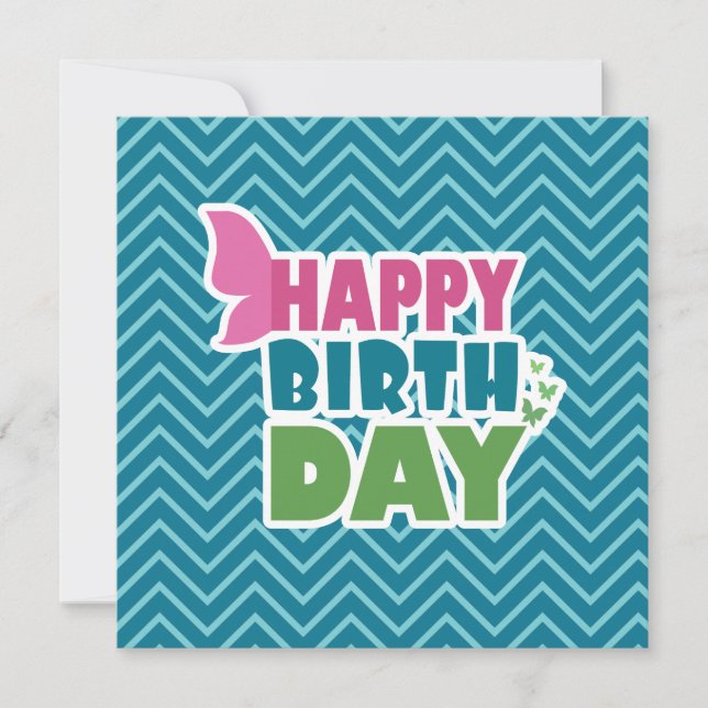 Bonne carte de voeux papillon d'anniversaire. (Devant)