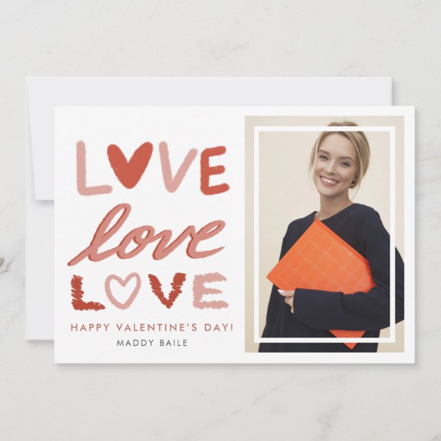 Bonne carte de voeux photo Valentine (Devant)