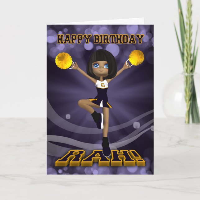 Bonne carte de voeux Pom-pom girl anniversaire (Devant)
