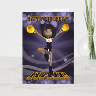 Bonne carte de voeux Pom-pom girl anniversaire
