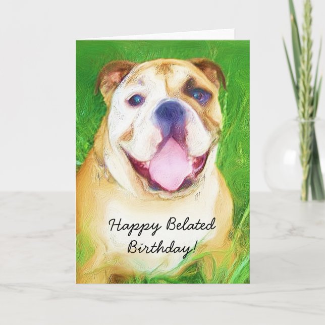 Bonne carte de voeux pour Bulldog Anniversaire tar (Devant)