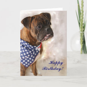 Bonne carte de voeux pour chien Birthday Boxer