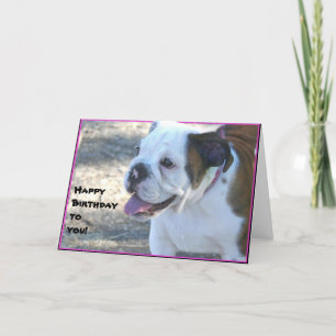 Bonne carte de voeux pour chiot bulldog Birthday