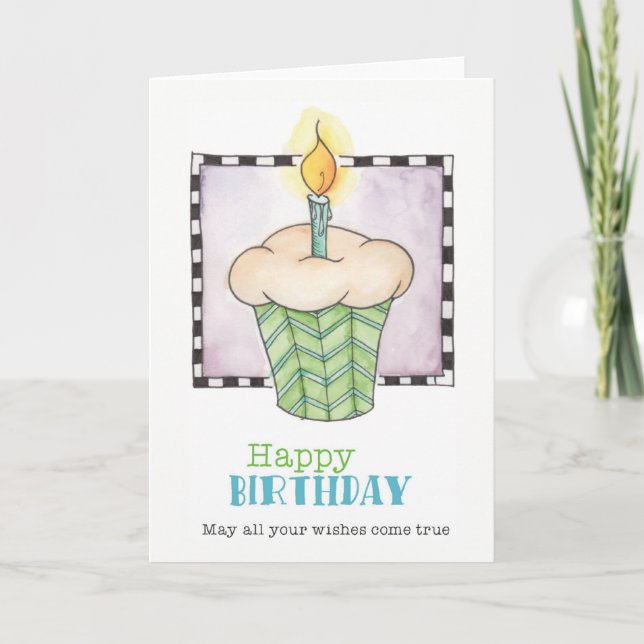 Bonne carte de voeux pour gâteau d'anniversaire (Devant)
