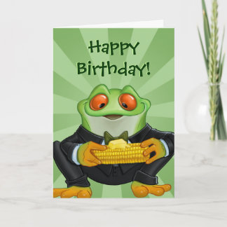 Bonne carte de voeux pour la grenouille d'annivers