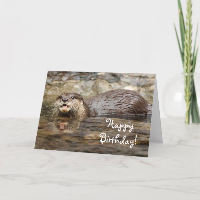 Bonne carte de voeux pour la loutre d'anniversaire (Devant)