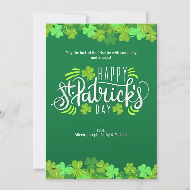 Bonne carte de voeux pour la Saint Patrick (Devant)