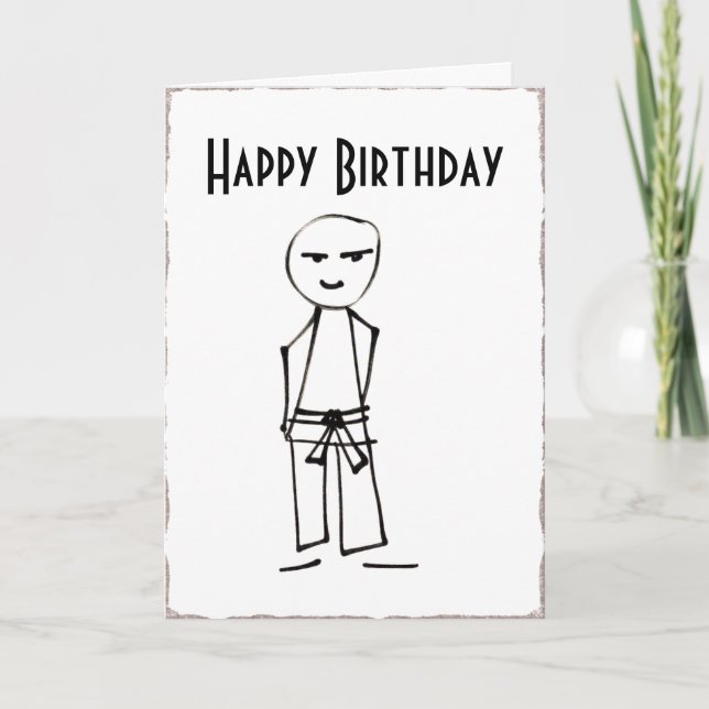 Bonne carte de voeux pour l'anniversaire Judoka (Devant)