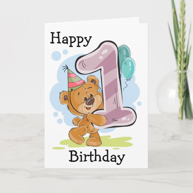 Bonne Carte de voeux pour le premier anniversaire (Devant)