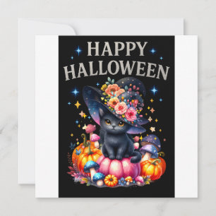 Bonne carte de voeux pour les chats d'Halloween