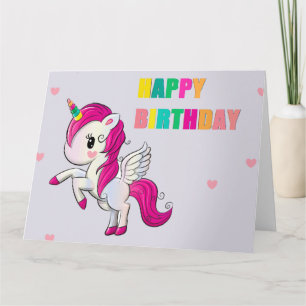 Bonne carte de voeux unicorn anniversaire