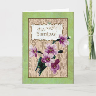 Bonne carte de voeux vierge aux fleurs d'anniversa