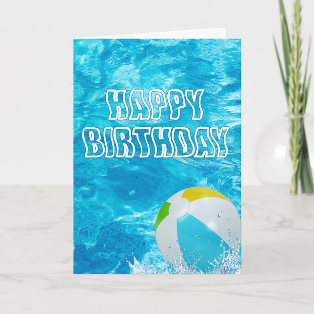 Bonne carte d'eau de la piscine d'anniversaire (Devant)