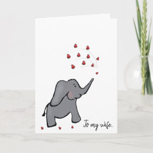 Bonne carte d'éléphant de la femme de Valentine