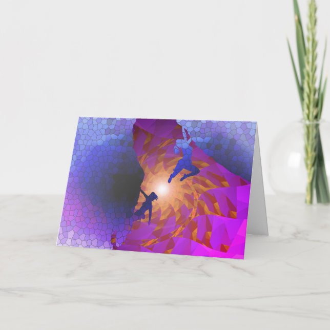 Bonne carte des alpinistes de roche d'anniversaire (Devant)