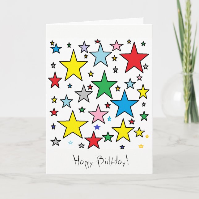 Bonne carte des étoiles d'anniversaire (Devant)