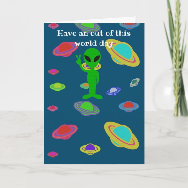 Bonne carte d'espace Alien anniversaire (Devant)