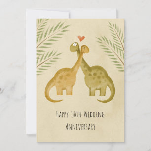 Bonne carte Dinosaures 50e anniversaire de Mariage