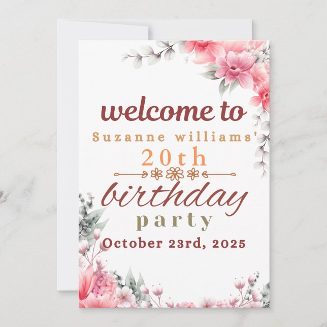 Bonne carte d'invitation anniversaire (Devant)